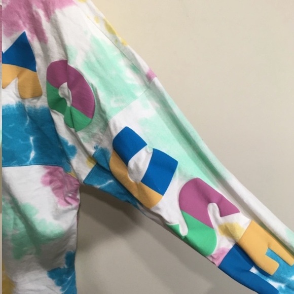 Disney Spirit Jersey Size Small Mickey Mouse Tie Dye White Blue Pink Longsleeve - Picture 7 of 12